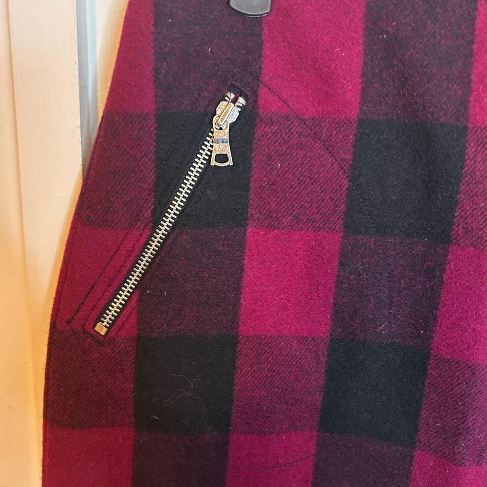 Gap Gap Pink Plaid Wool Mini Skirt Size 27" / US 4 / IT 40 - 5 Thumbnail