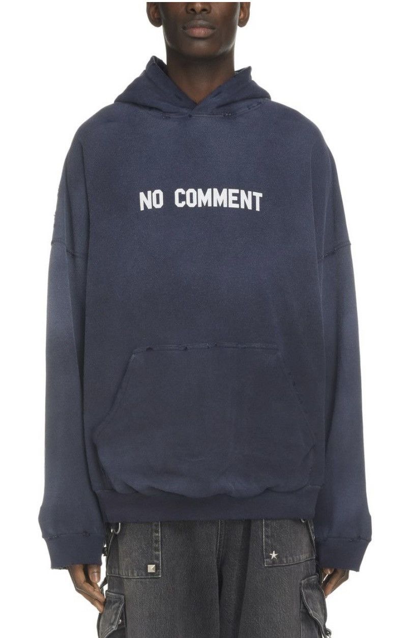 Balenciaga FW21 - NO COMMENT - Heavy Oversize Hoodie Runway Royal Blue Size US L / EU 52-54 / 3 - 10 Thumbnail