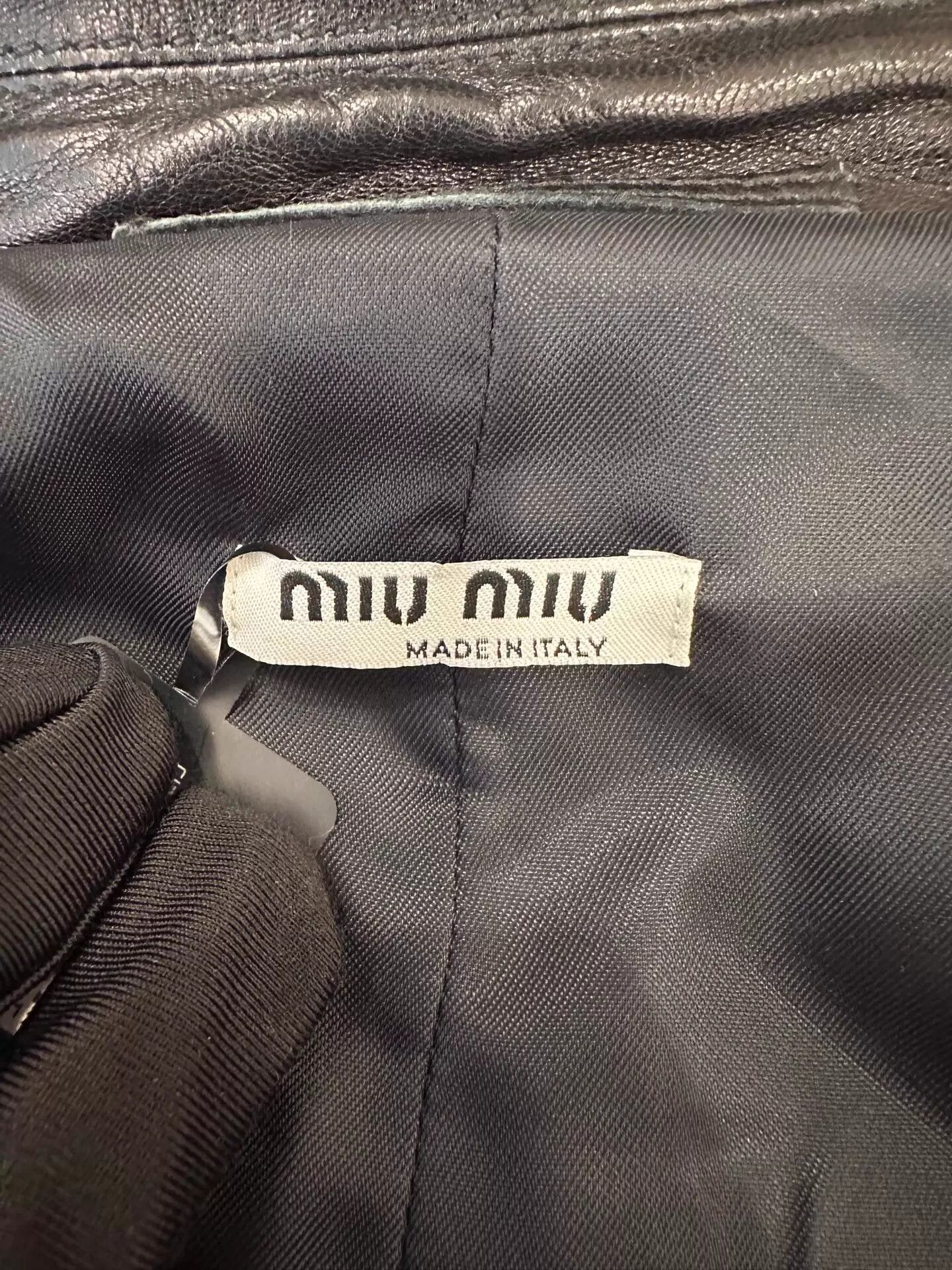 Miu Miu MIU MIU Black Leather Red Star Crystal Logo Jacket Size S / US 4 / IT 40 - 6 Thumbnail