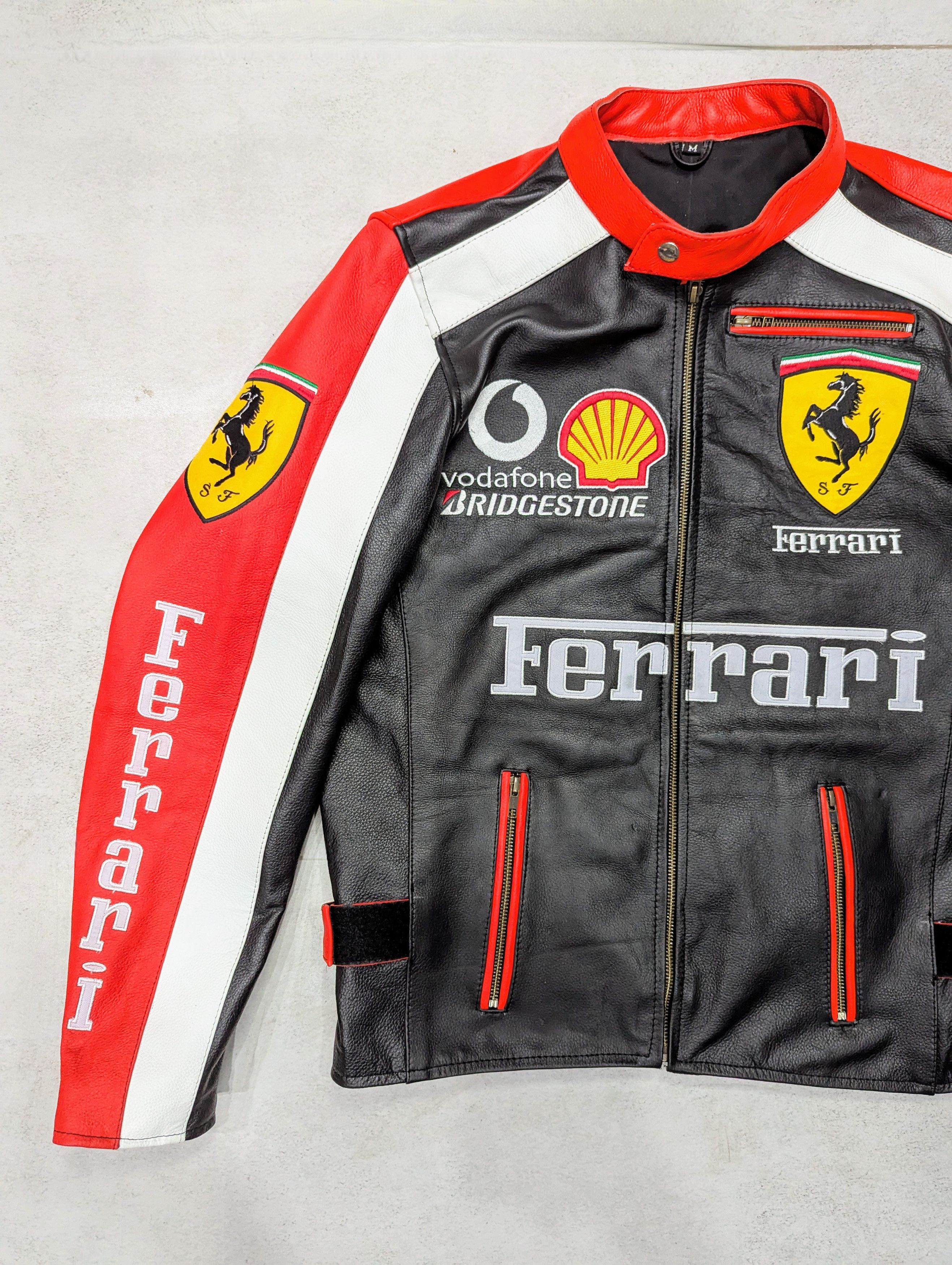 Vintage 🔥 FERRARI 🔥 90s RACING LEATHER JACKET STREETWEAR Size US XL / EU 56 / 4 - 3 Thumbnail