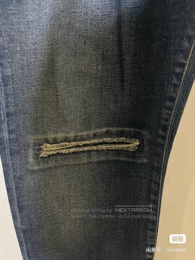 Saint Laurent Paris Saint Laurent Paris Blue Destroyed Washed Stitched Ripped Size US 34 / EU 50 - 2 Thumbnail