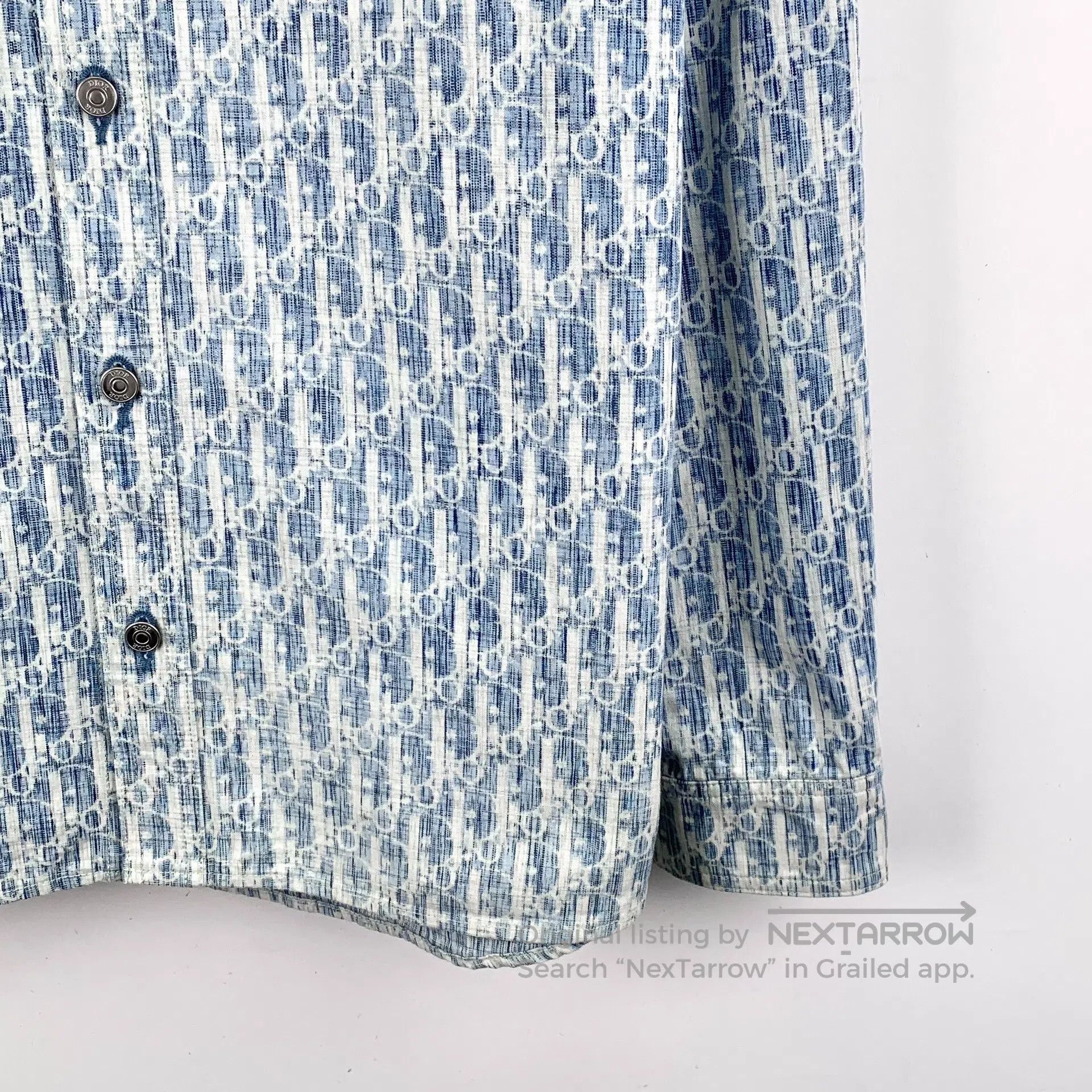 Dior Dior Dark Blue Logo Jacquard Full Print Cotton Collar Sing Size XS / US 0-2 / IT 36-38 - 4 Thumbnail