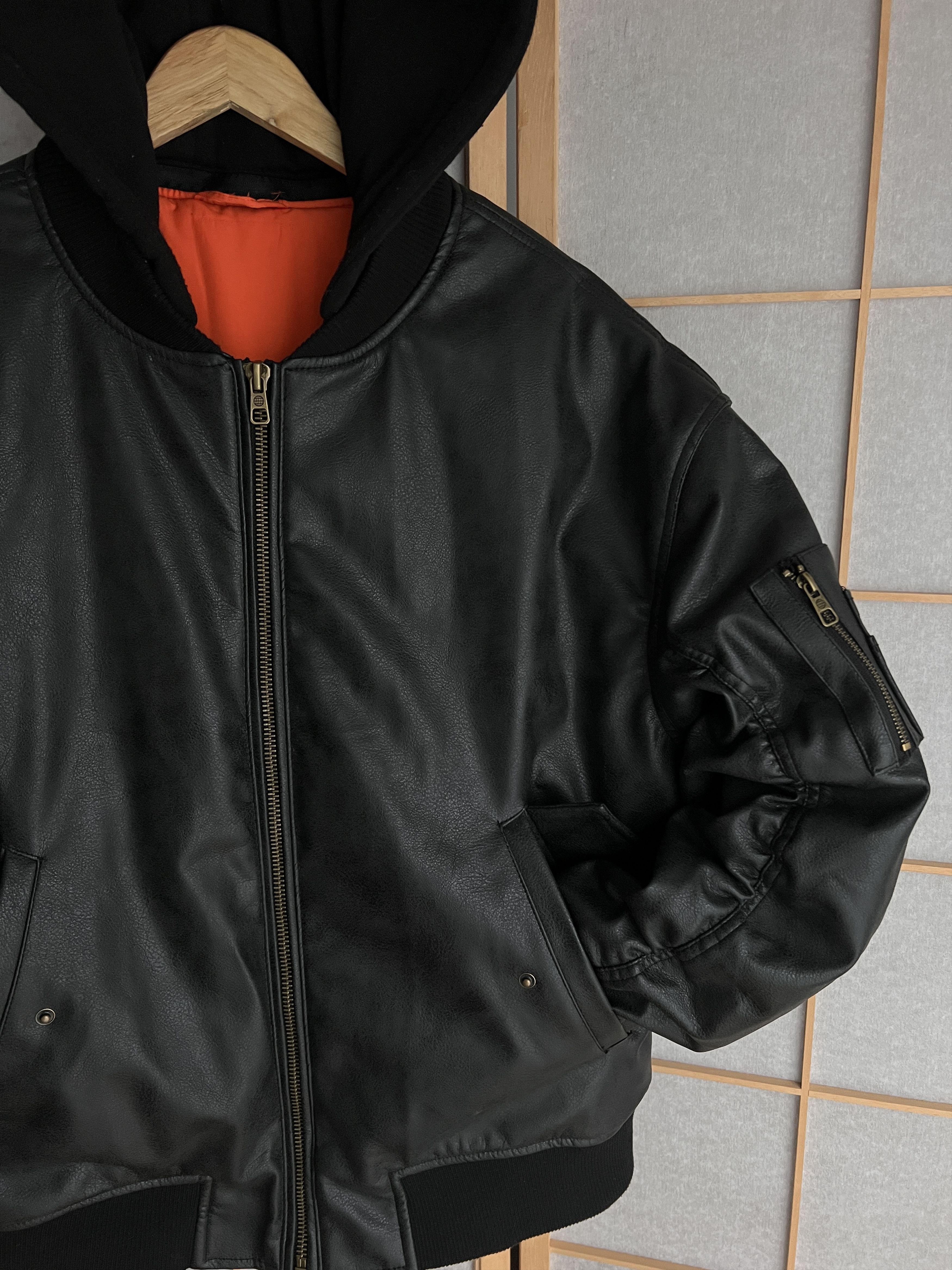 Hysteric Glamour MA-1 leather bomber jacket y2k baggy opium boxy flyer army Size US L / EU 52-54 / 3 - 13 Thumbnail
