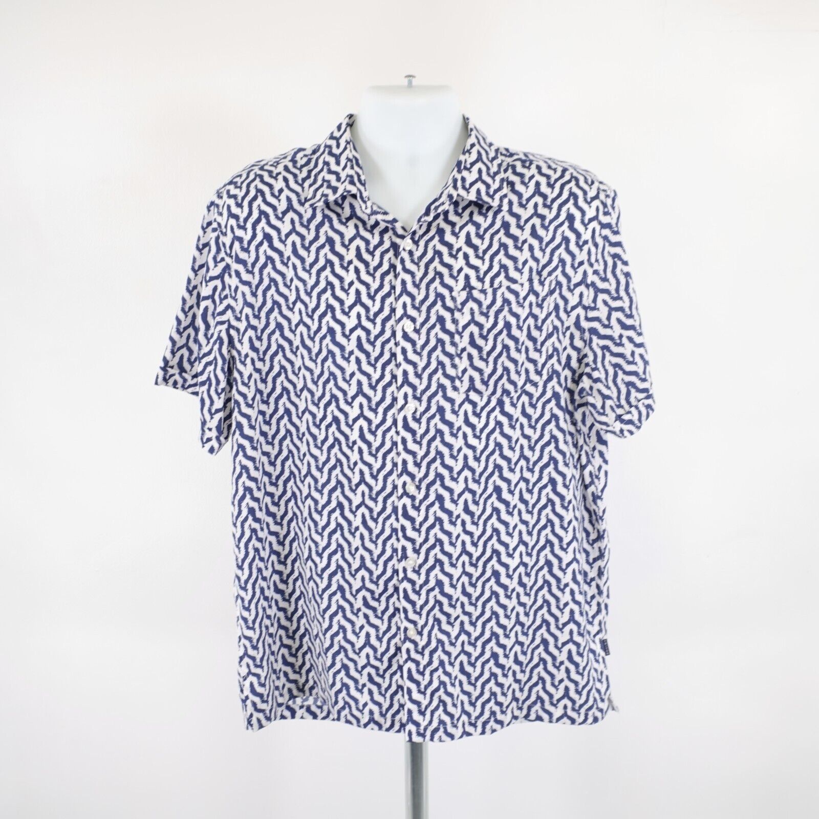 Designer Triton Blue White Zebra Striped Large Stretchy Polyester Dre Size US L / EU 52-54 / 3 - 6 Thumbnail