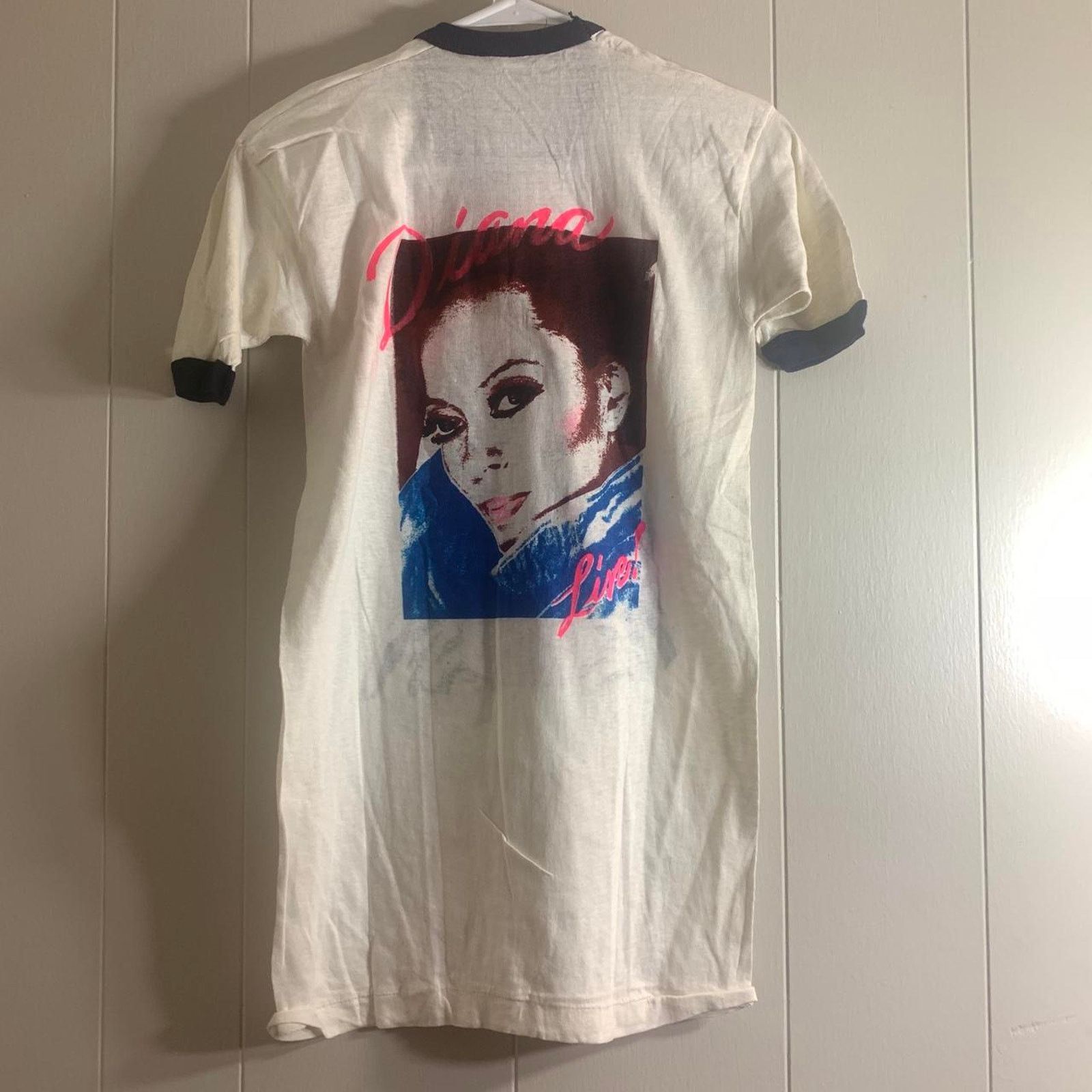 Vintage 80s DIANA ROSS Queen Of Motown ringer graphic tee shirt L Size US L / EU 52-54 / 3 - 6 Thumbnail
