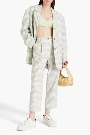 Acne Studios o1y0725 Checked Casual Pant in Light Green Size 28" / US 6 / IT 42 - 4 Thumbnail