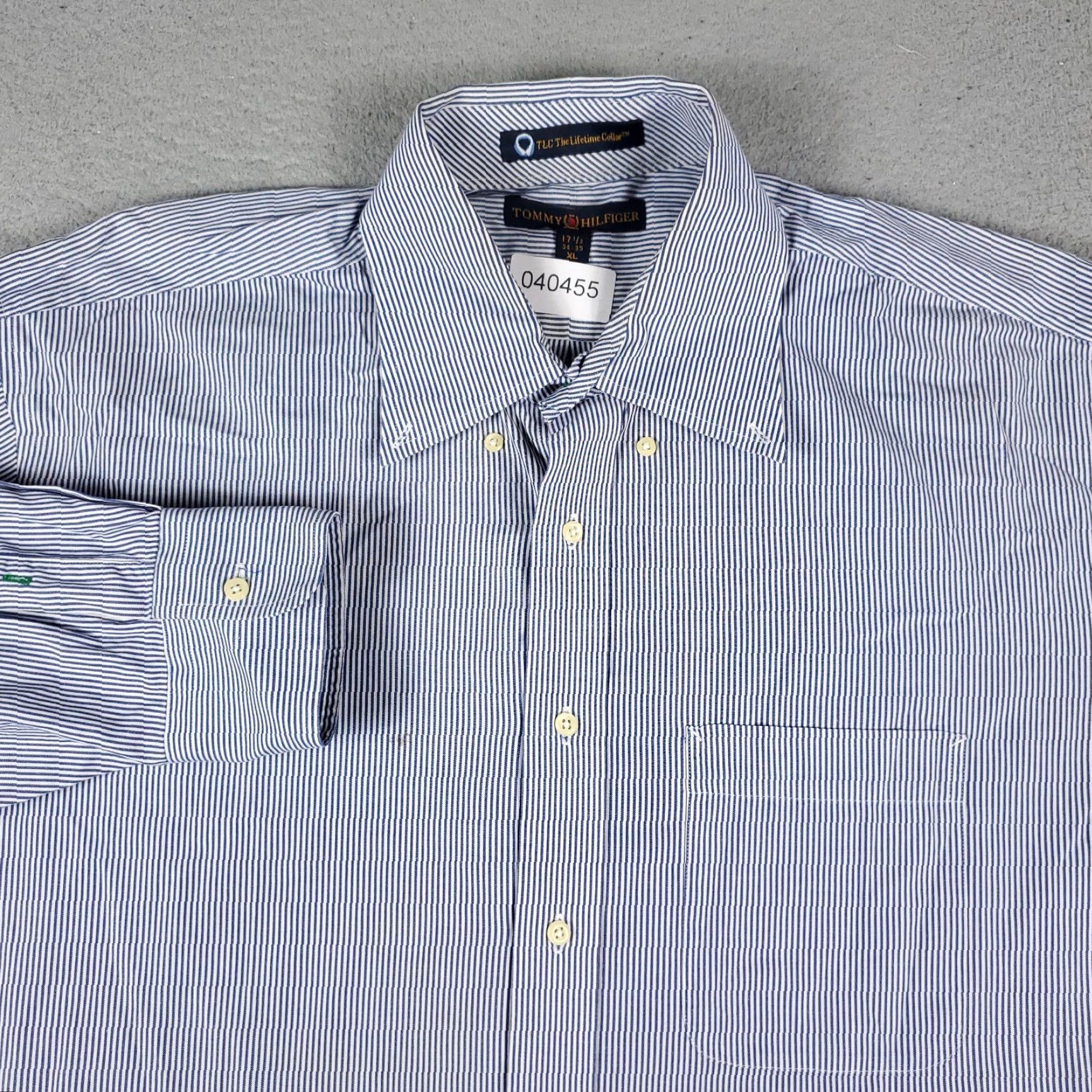 Tommy Hilfiger Tommy Hilfiger Shirt Mens XL Blue Striped Button-Up Long Sleeve Casual Classic Size US XL / EU 56 / 4 - 2 Thumbnail