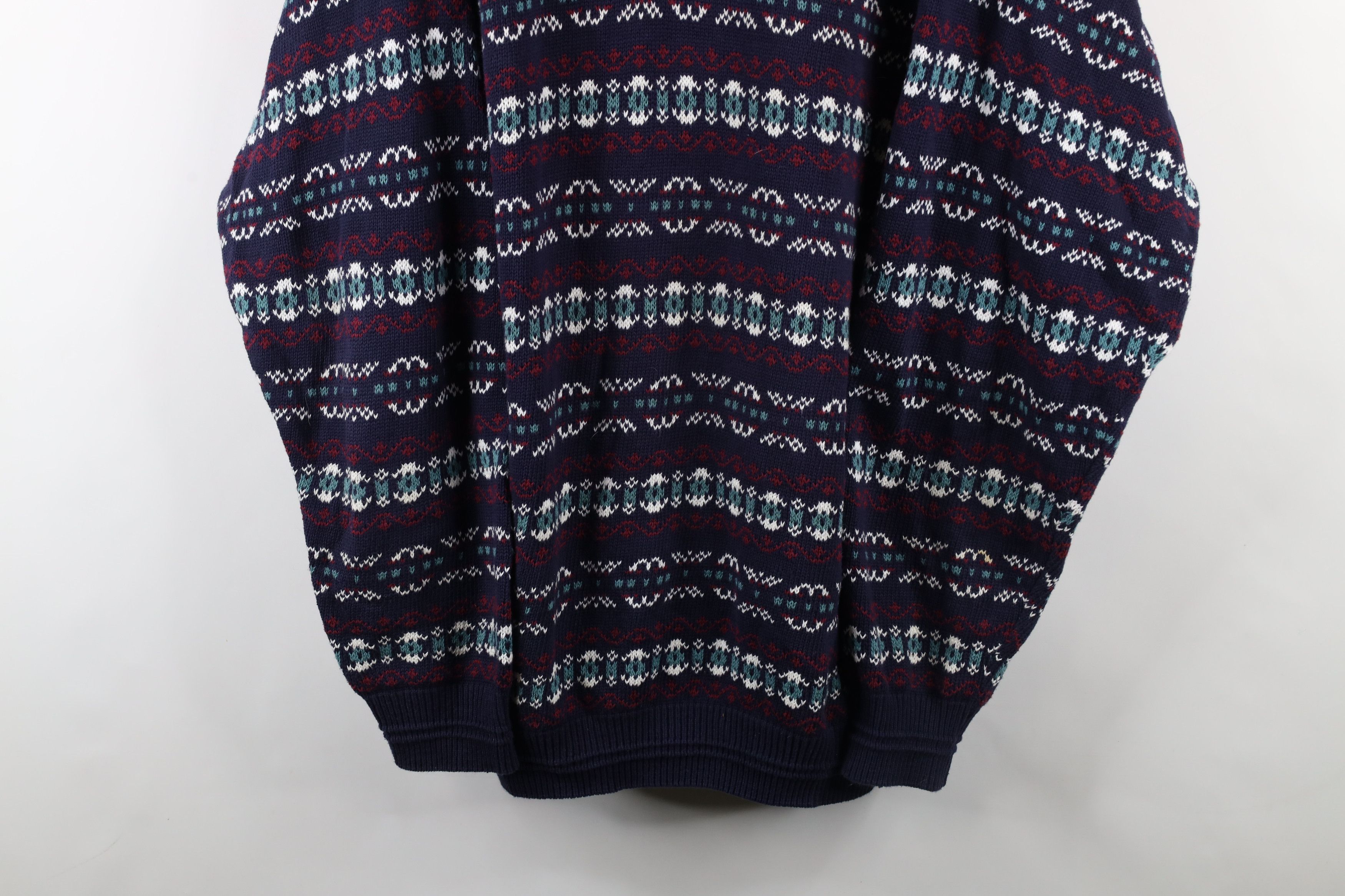 Vintage Vintage 90s Streetwear Cotton Fair Isle V-Neck Sweater USA Size US XXL / EU 58 / 5 - 3 Thumbnail