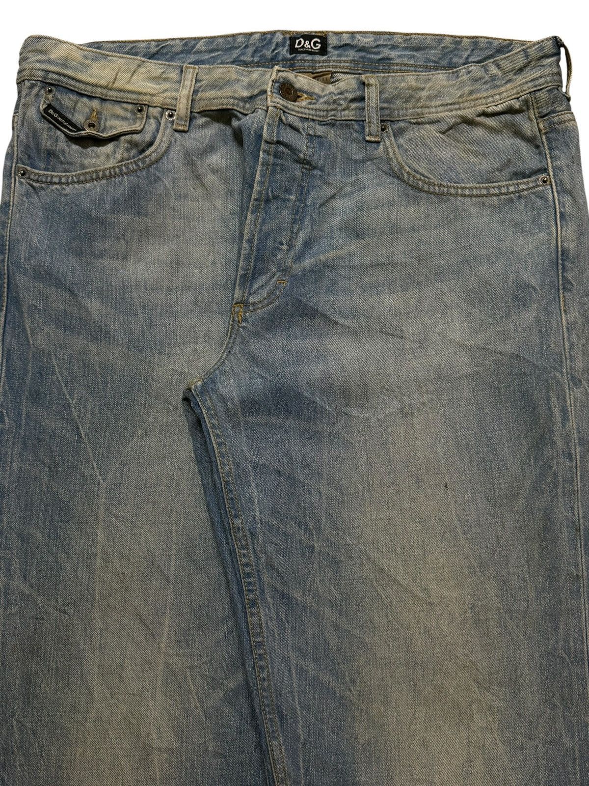 Dolce & Gabbana Vintage 90s Dolce & Gabbana Blue Faded Wash Wide Leg Loose Size US 36 / EU 52 - 3 Thumbnail