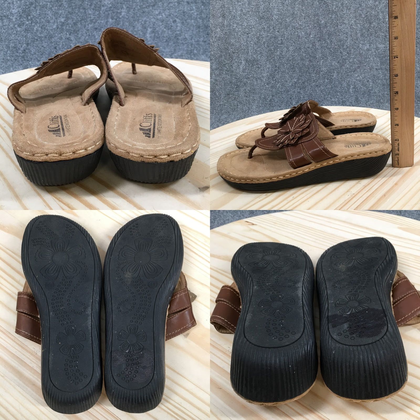 Vintage Cliffs by White Mountain Cupcake II Sandals Womens 11 M Slip On Thong Brown Size US 11 / IT 41 - 9 Thumbnail