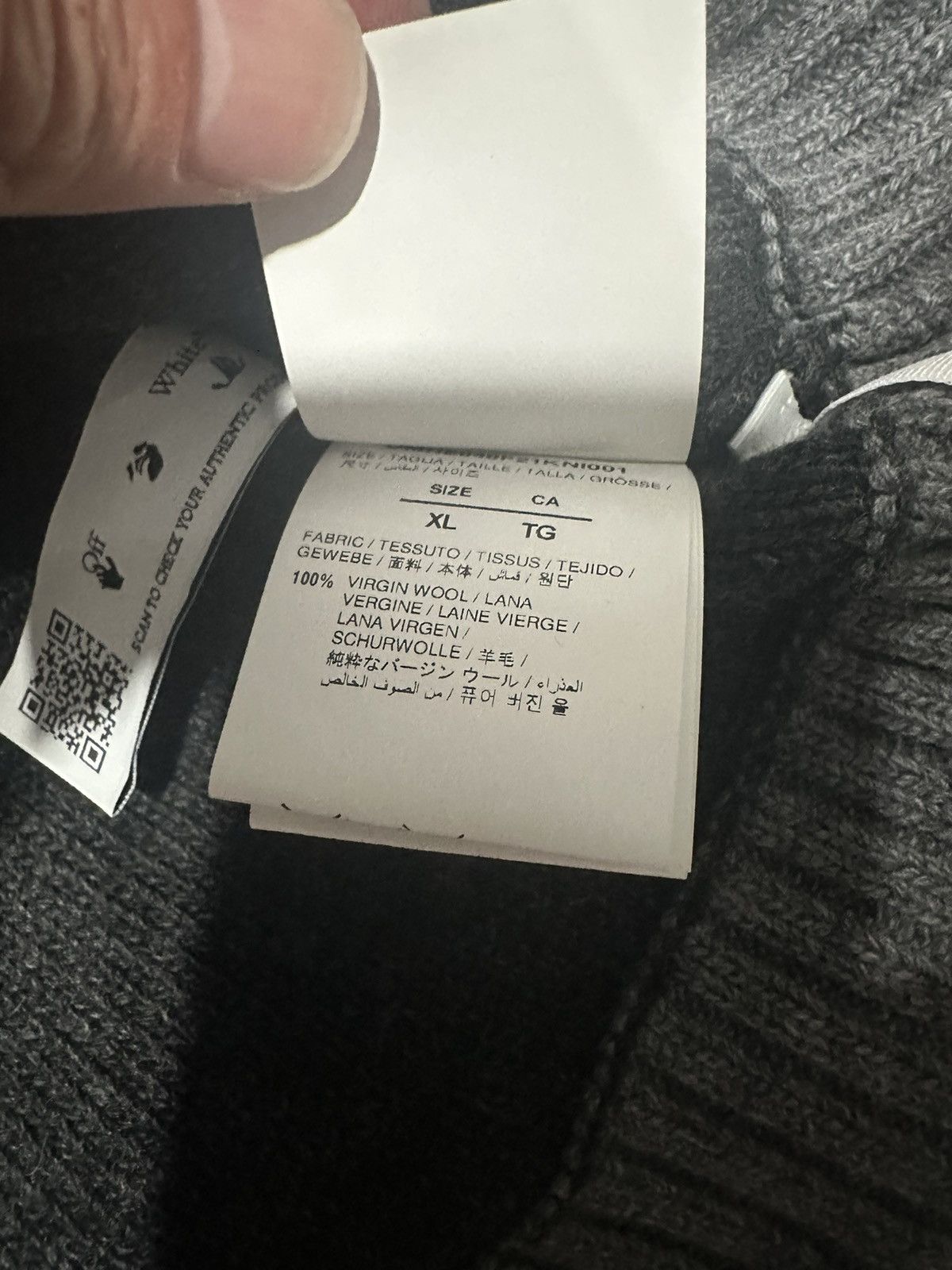 Off-White OFF-WHITE COLOUR BLOCK KNITTED CREWNECK SWEATER BLACK Size US XL / EU 56 / 4 - 5 Thumbnail
