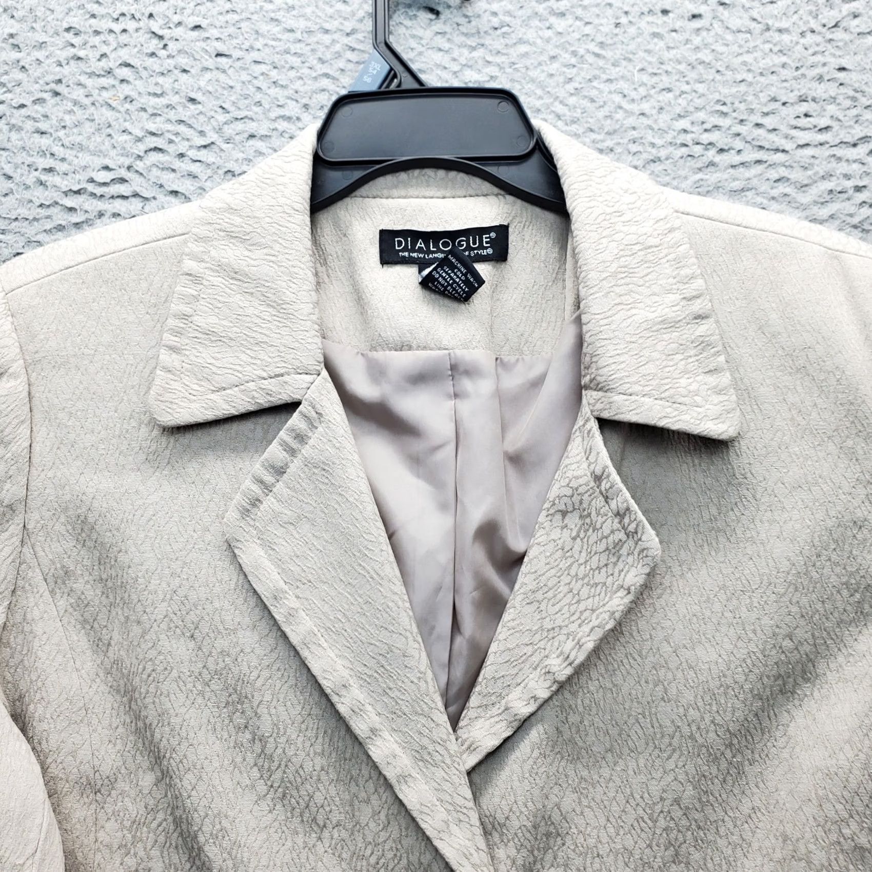 Vintage Dialogue Blazer Women 3X Multi Textured Lined Notch Lapel Single Breasted Formal Size XXL / US 16-18 / IT 52-54 - 5 Thumbnail