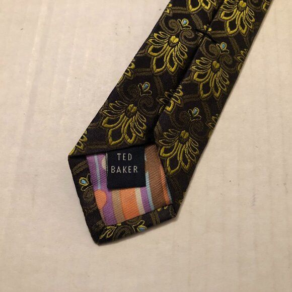 Ted Baker Ted Baker men's new silk tie 3 1/2" X 59" Size ONE SIZE - 4 Thumbnail