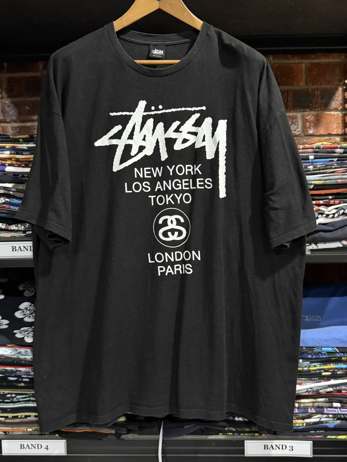 Stussy × Vintage Vintage Stussy Tour Over Size Faded Tee Size US XXL / EU 58 / 5 - 1 Thumbnail