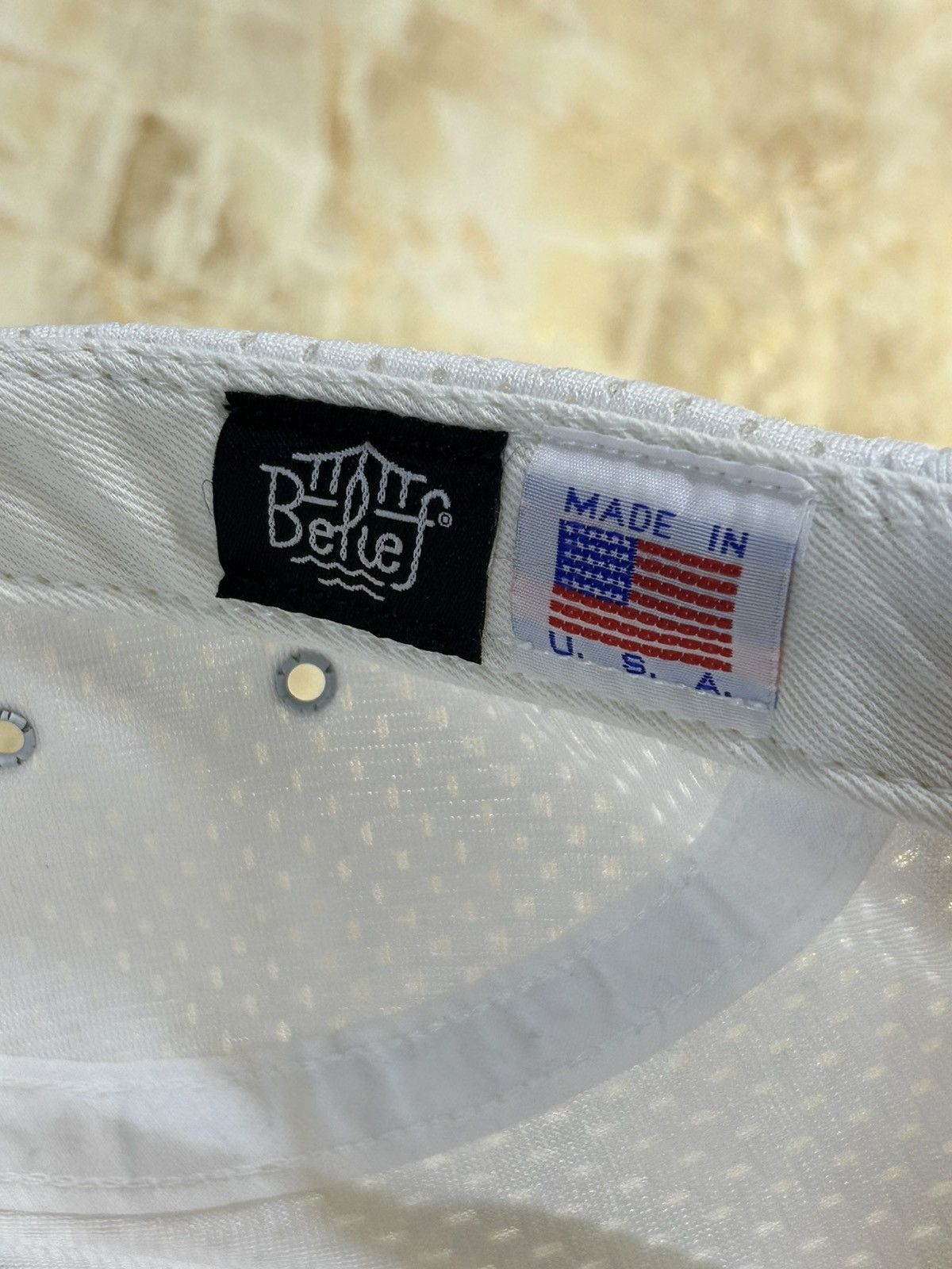 Belief NYC Belief NYC White 5 Panel Hat Mesh Cap Skate Sk8 USA Size ONE SIZE - 6 Thumbnail