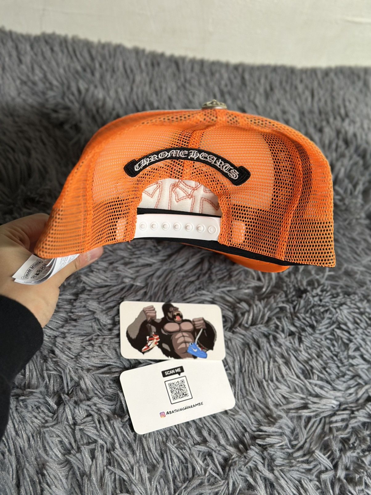 Chrome Hearts Chrome Hearts Cemetery Triple Cross Trucker Hat Orange Size ONE SIZE - 3 Thumbnail