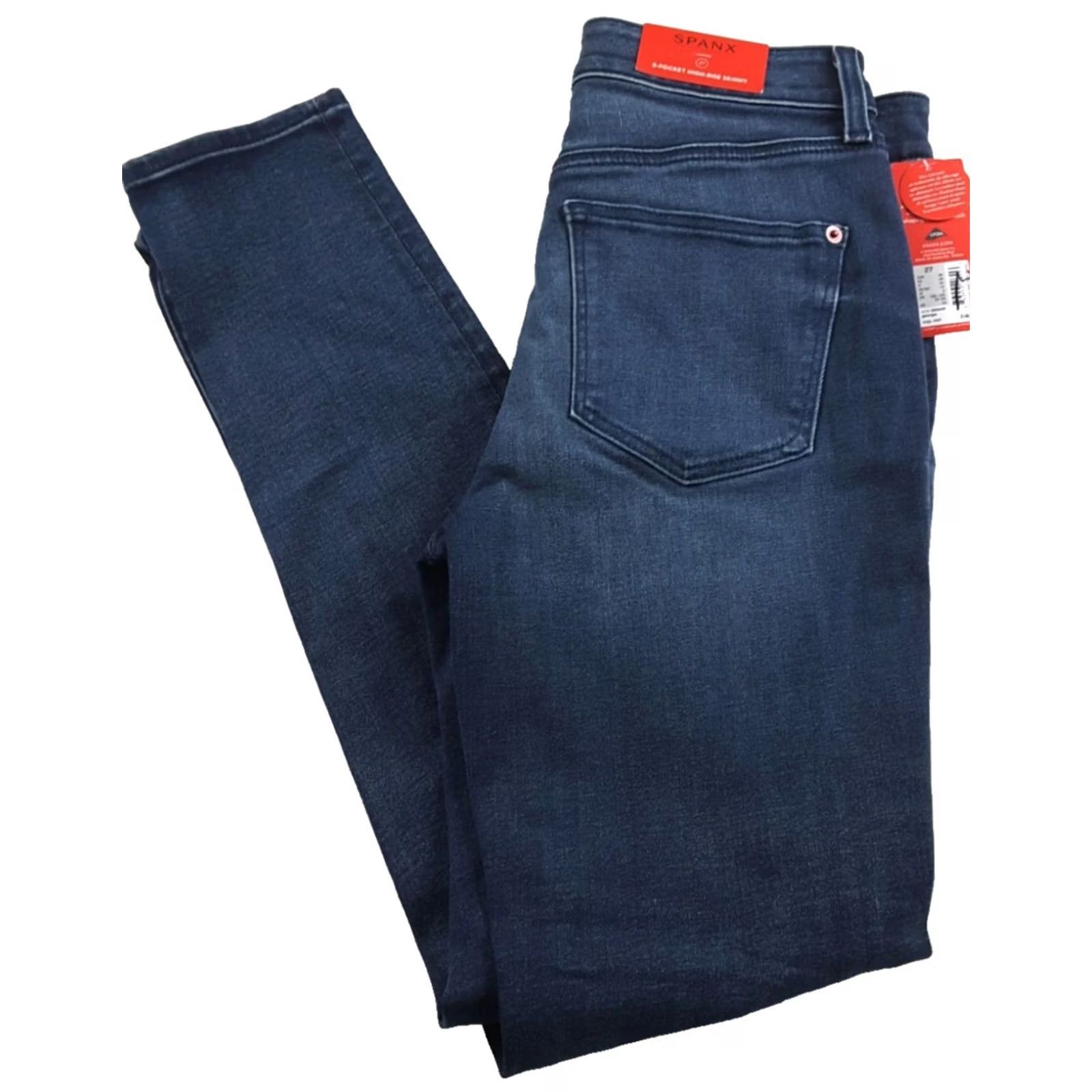 Spanx SPANX Georgia 5-Pocket High-Rise Skinny Jeans Size 27 Blue Denim Women's Regular INSEAM 28"} Size 28" / US 6 / IT 42 - 2 Thumbnail