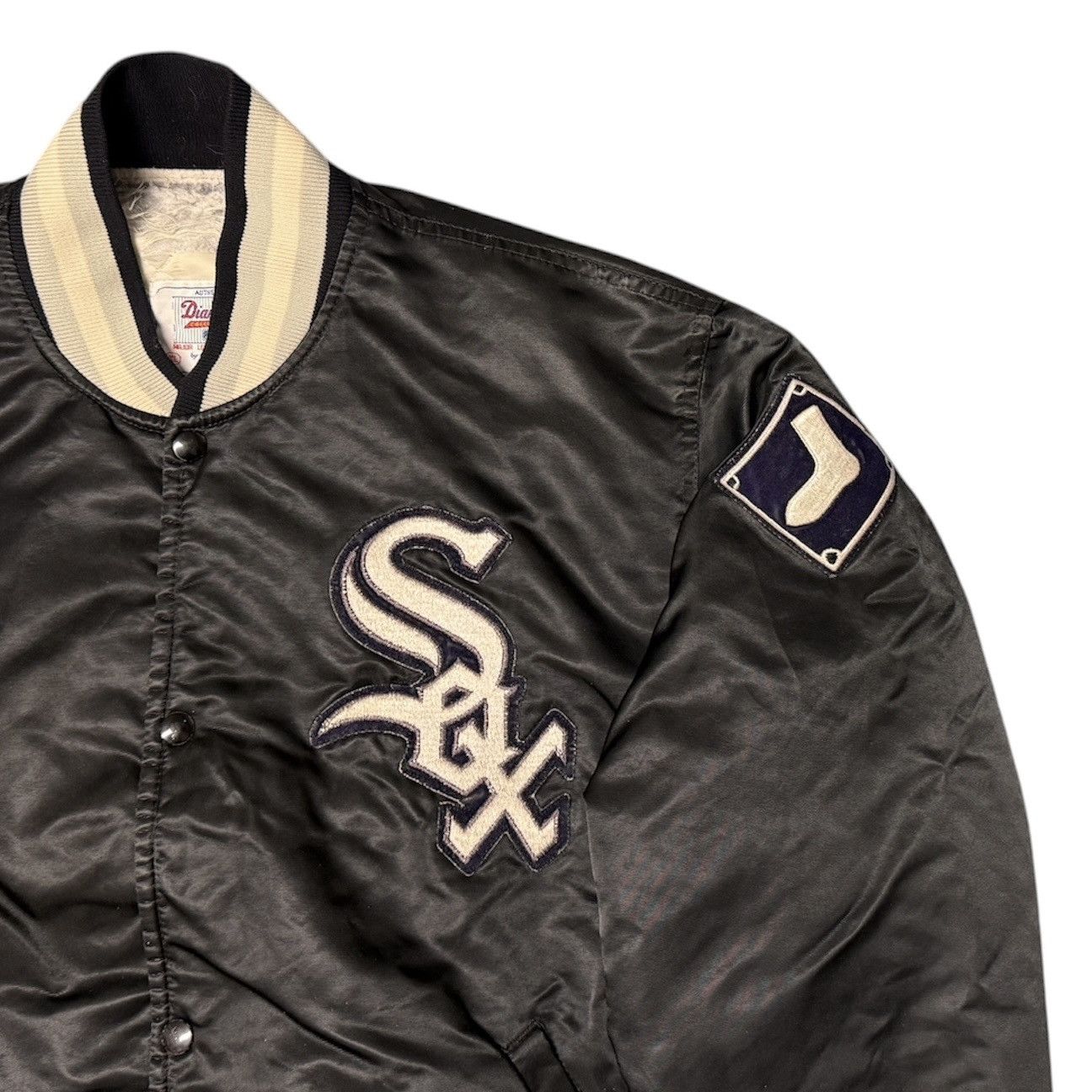 Starter Vintage Chicago WHITE SOX Satin STARTER Jacket - Black XL Size US XL / EU 56 / 4 - 2 Thumbnail