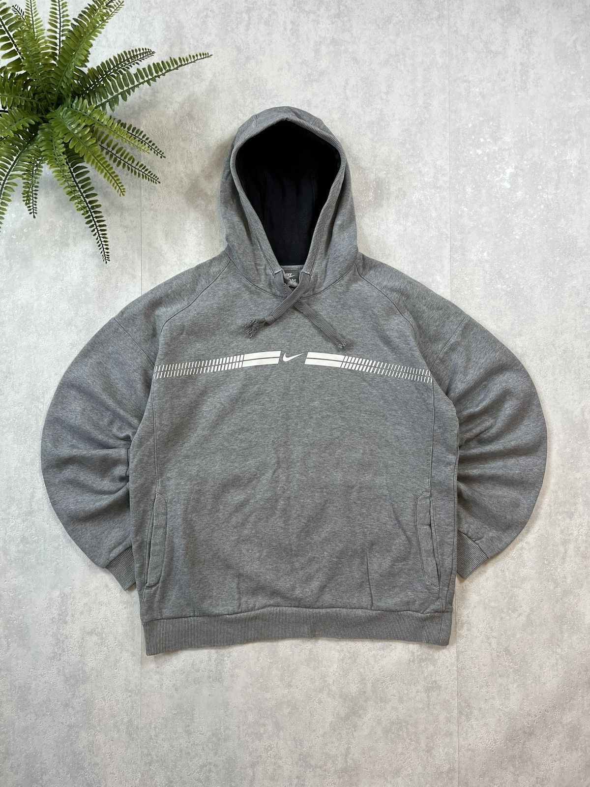 Nike × Vintage 00s Nike Central Swoosh Vintage Y2K Oversized Retro Hoodie Size US M / EU 48-50 / 2 - 1 Thumbnail