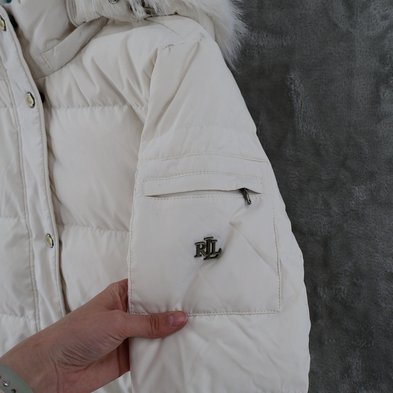 Lauren Ralph Lauren LRL Ralph Lauren Faux Fur Down Puffer Jacket Women XS White Size XS / US 0-2 / IT 36-38 - 5 Thumbnail