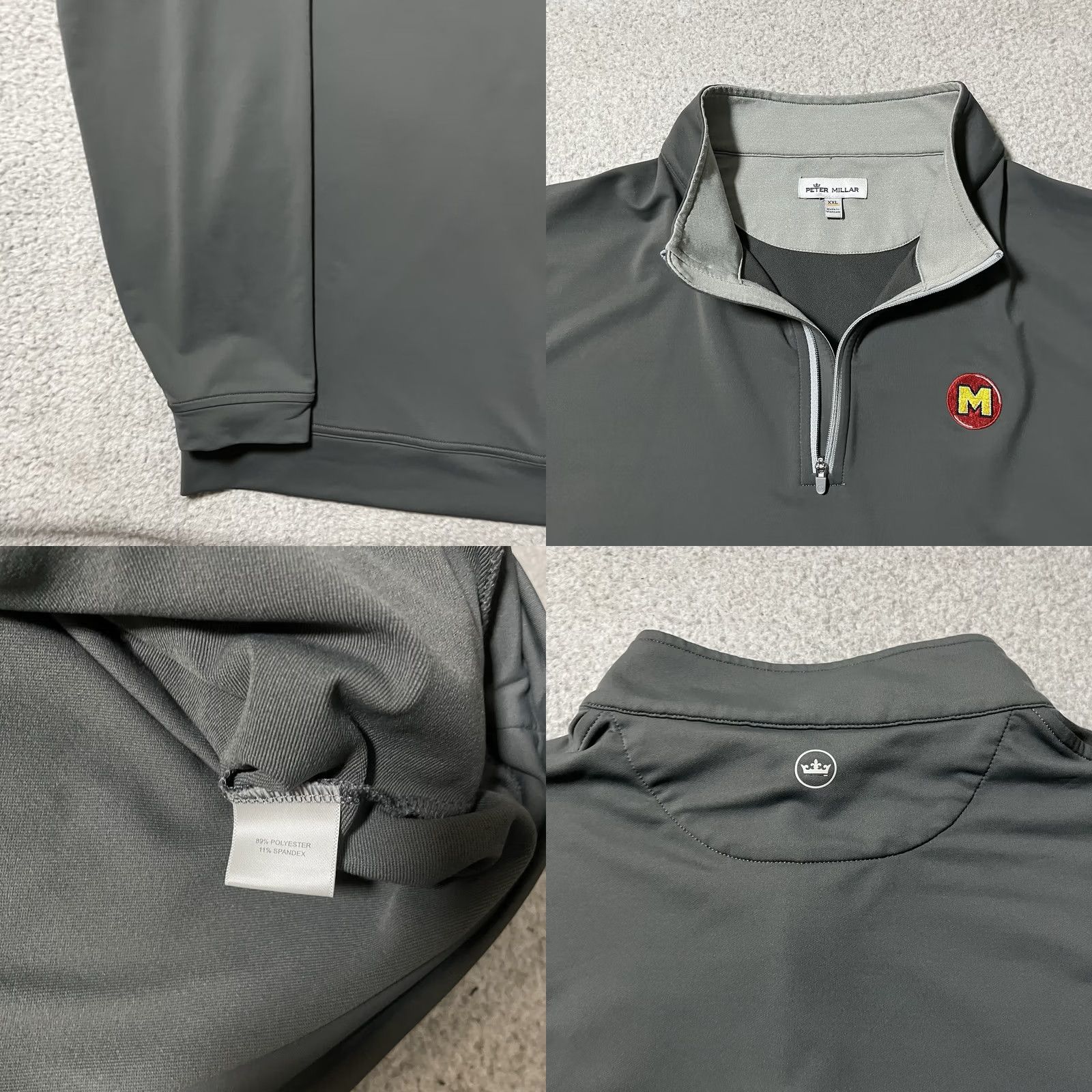 Peter Millar Peter Millar 1/4 Zip Pullover Mens 2XL Gray Maryland Terrapins Performance Golf Shirt Size US XXL / EU 58 / 5 - 8 Thumbnail