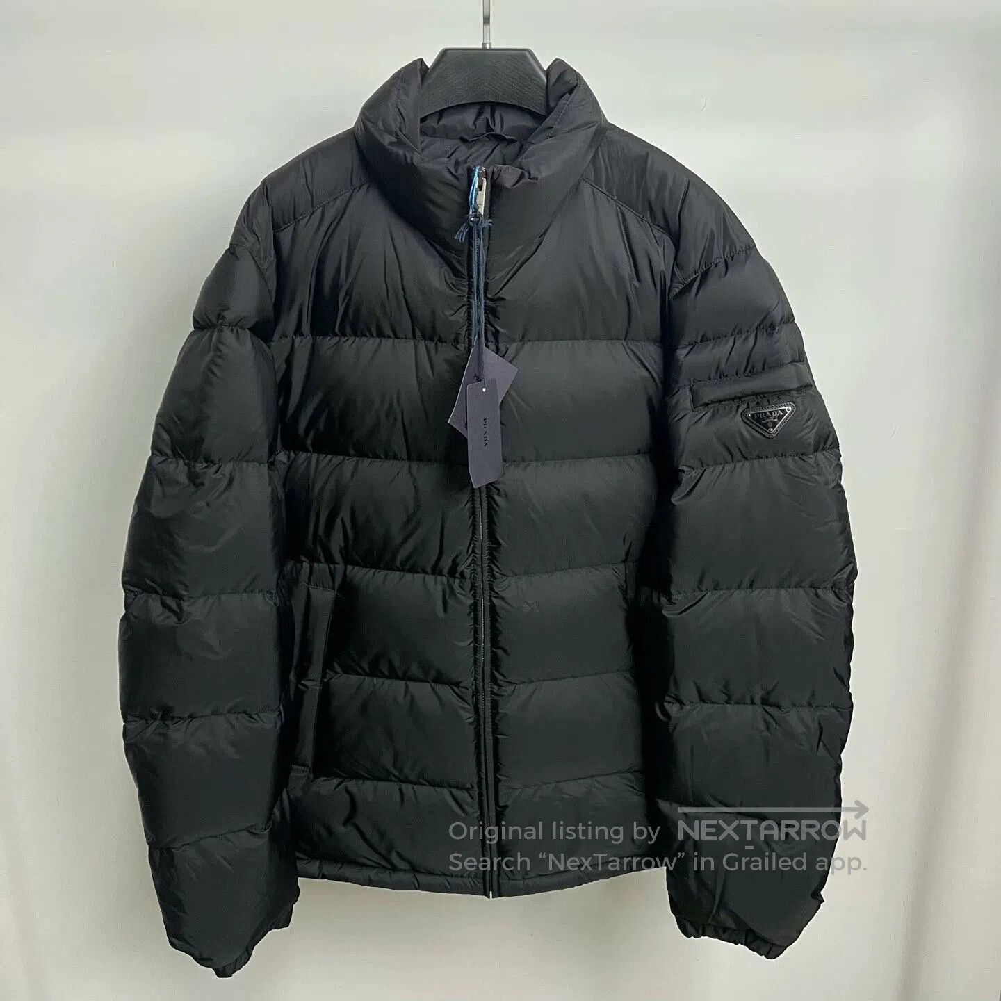 Prada prada black metal triangle logo down jacket. Size US XXL / EU 58 / 5 - 1 Thumbnail