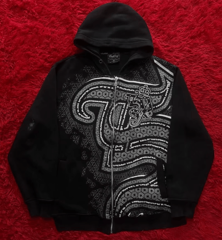 Japanese Brand Letter Printed Zipper Jacket Y2K Size US L / EU 52-54 / 3 - 1 Thumbnail