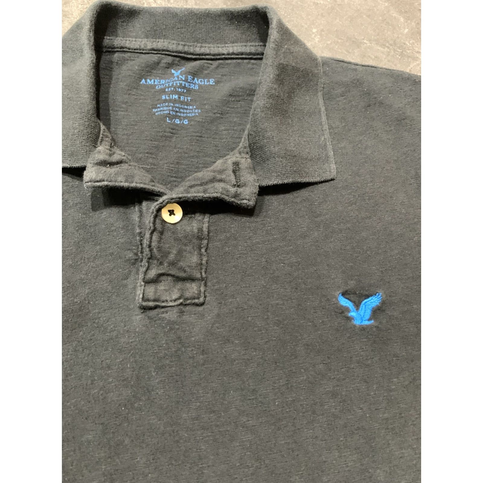 American Eagle Outfitters American Eagle Men's Golf Polo Shirt Slim Fit Short Sleeve Black L Activewear 90s Size US L / EU 52-54 / 3 - 3 Thumbnail