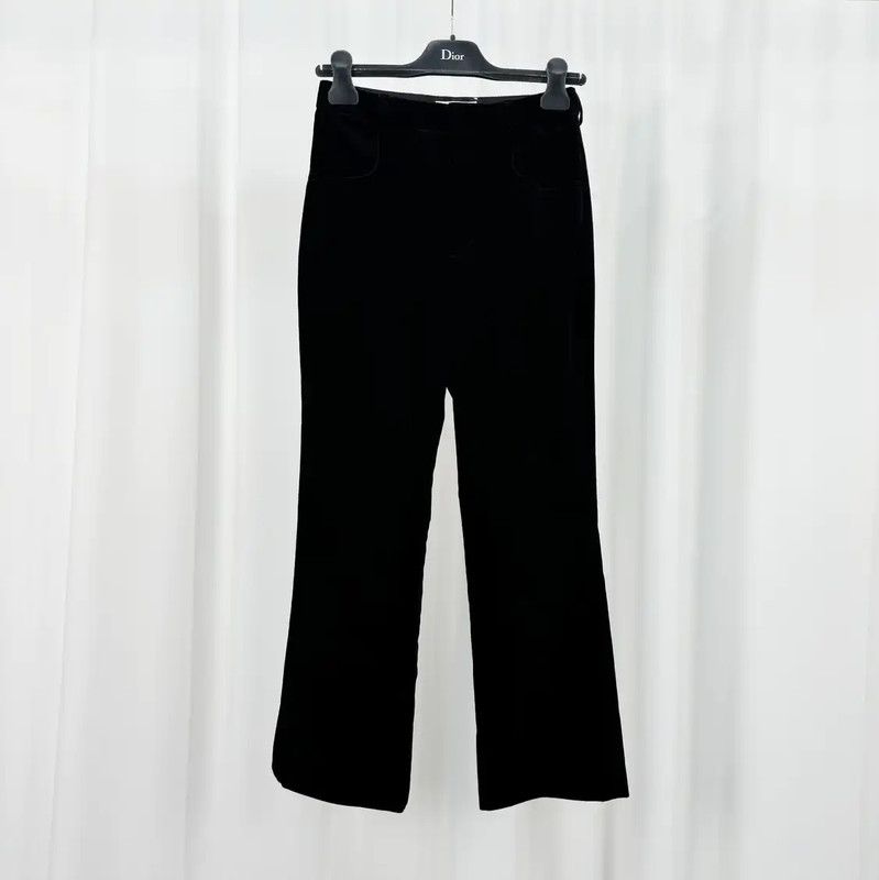 Yves Saint Laurent YSL Black Cotton Blend Casual Pants for Women 0089 Size 23" - 1 Thumbnail