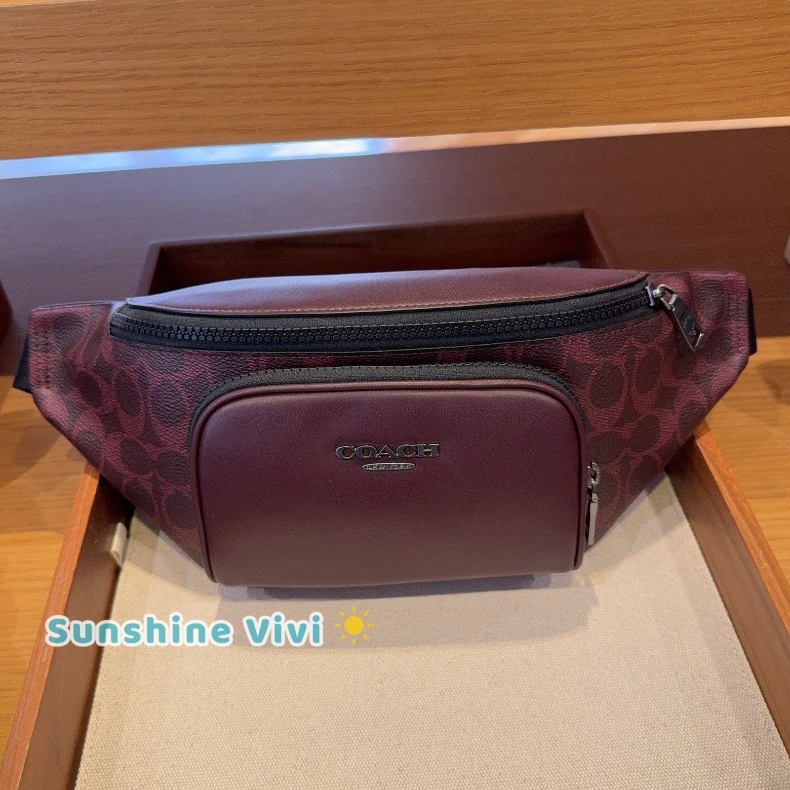 Coach NWT COACH CCE74 Racer Small Belt Bag Canvas Black Currant Size ONE SIZE - 1 Thumbnail