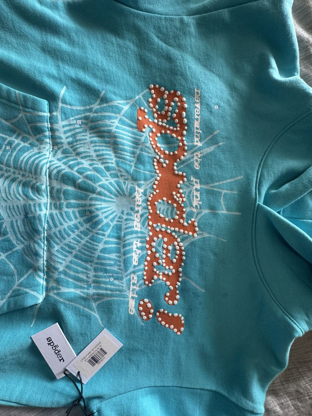 Sp5der Sp5der cyan punk v2 hoodie Size US M / EU 48-50 / 2 - 2 Thumbnail