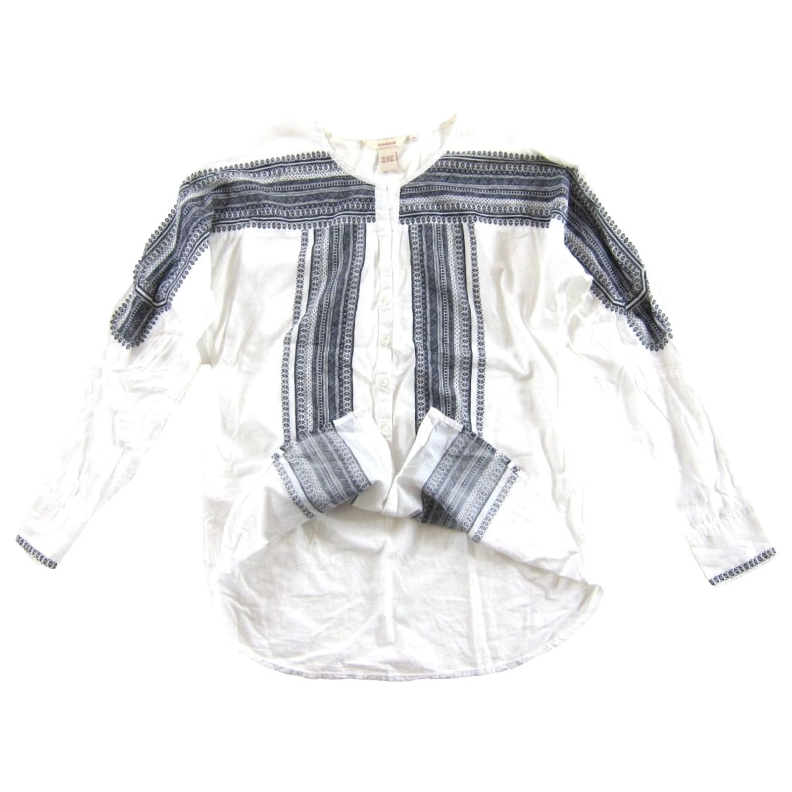 Vintage Sundance Blouse Shirt 100% Cotton White Button Down Long Sleeve Tunic 12 Womens Size XL / US 12-14 / IT 48-50 - 5 Thumbnail