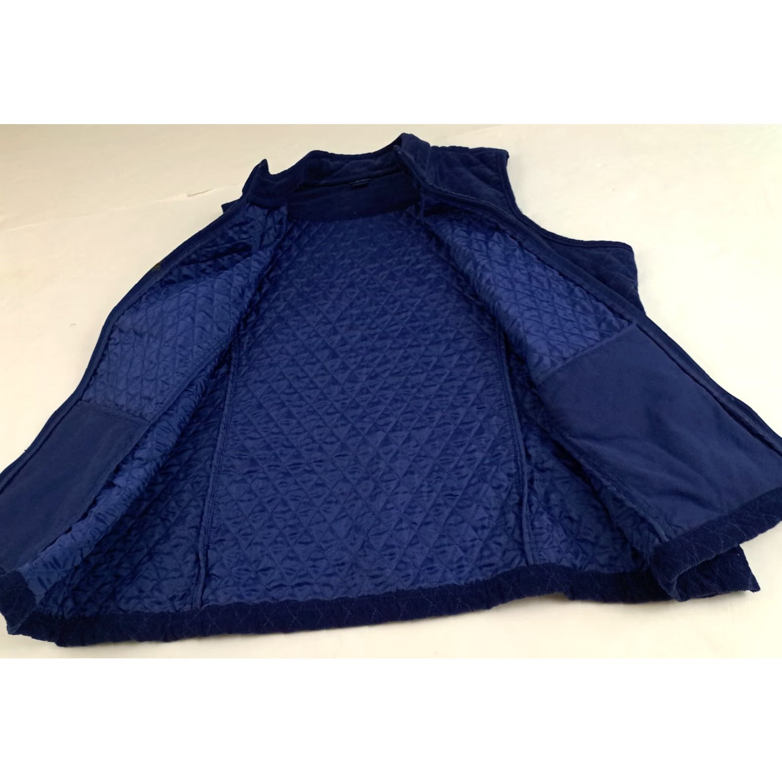 Basic Editions VINTAGE Quilted Blue Cotton Full Zip Outdoor Vest XL Editions Women Size XL / US 12-14 / IT 48-50 - 4 Thumbnail