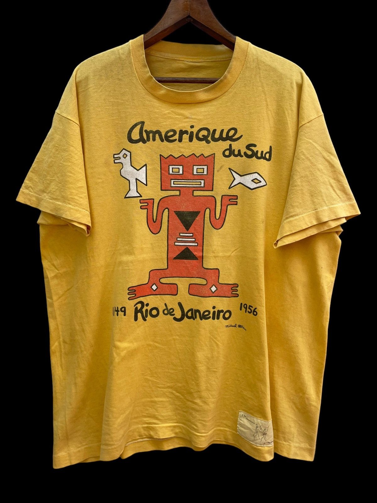 Michael Stars × Vintage Michael Stars Brasilia Latino Art Vintage T-shirt Size US XL / EU 56 / 4 - 2 Thumbnail