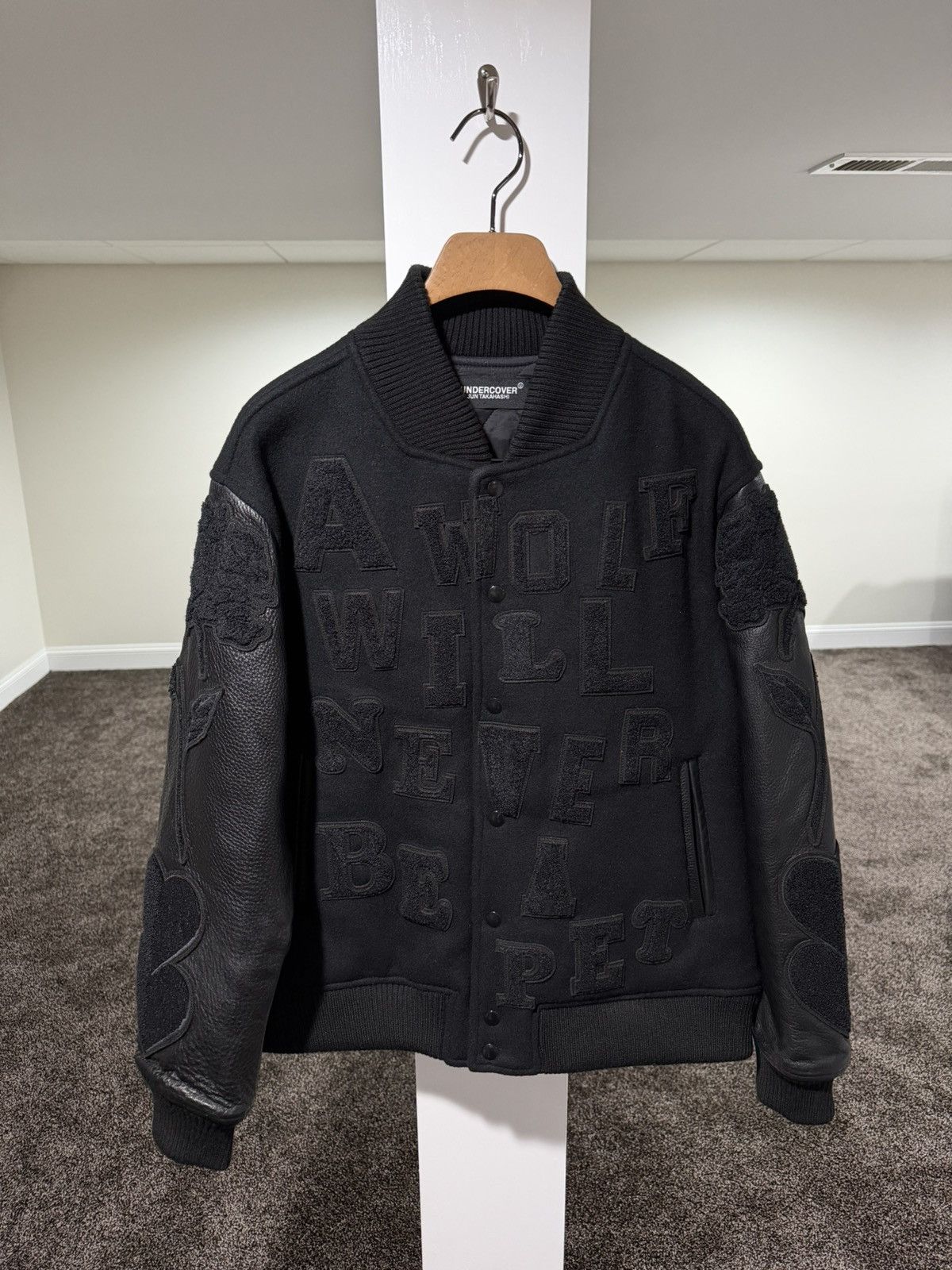 Undercover Undercover Black A Wolf Will Never Be A Pet Varsity Jacket Size US M / EU 48-50 / 2 - 1 Thumbnail