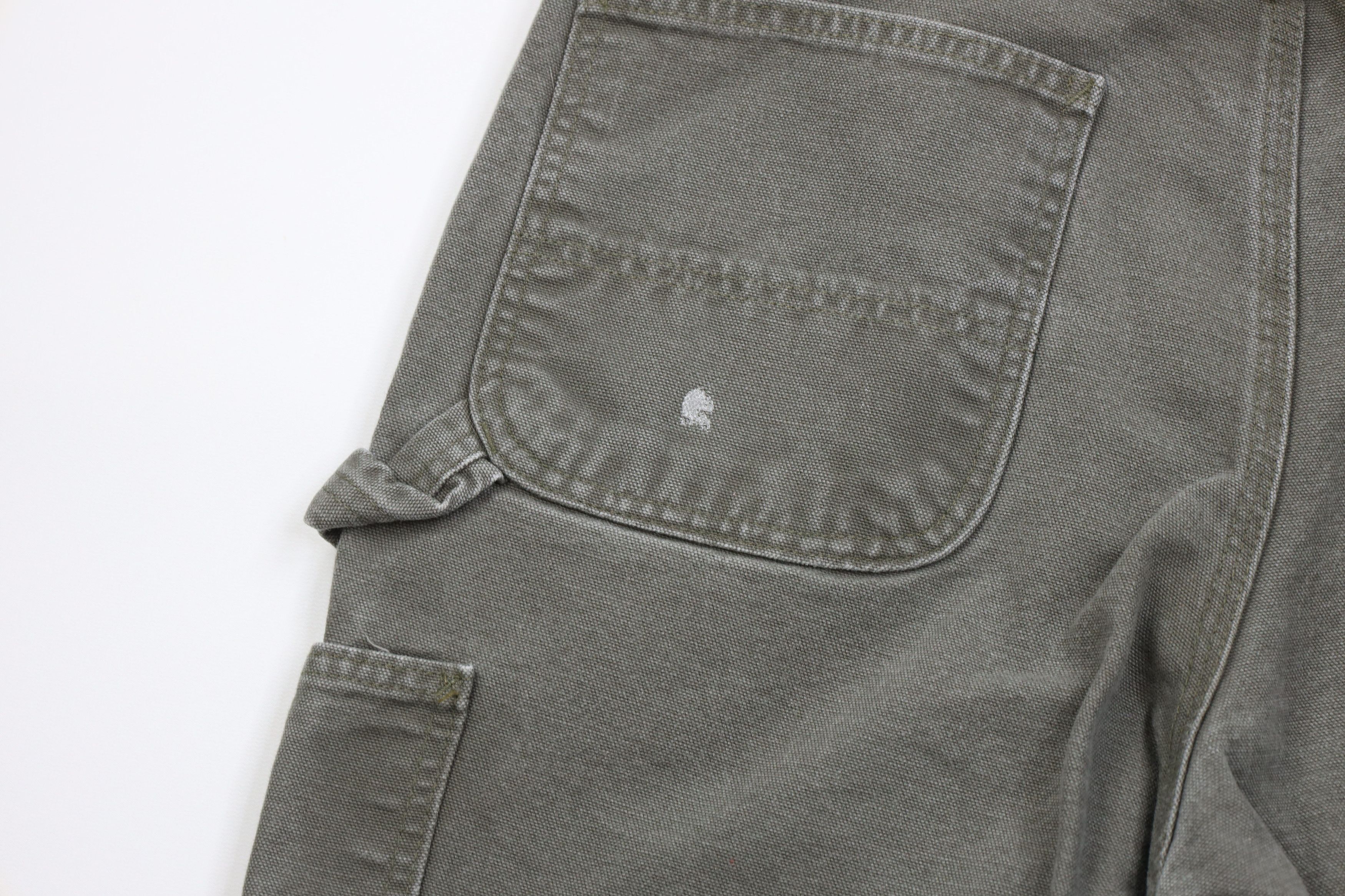 Carhartt Vintage Y2K Carhartt Wide Leg Dungaree Pants Moss Green Size US 34 / EU 50 - 15 Thumbnail
