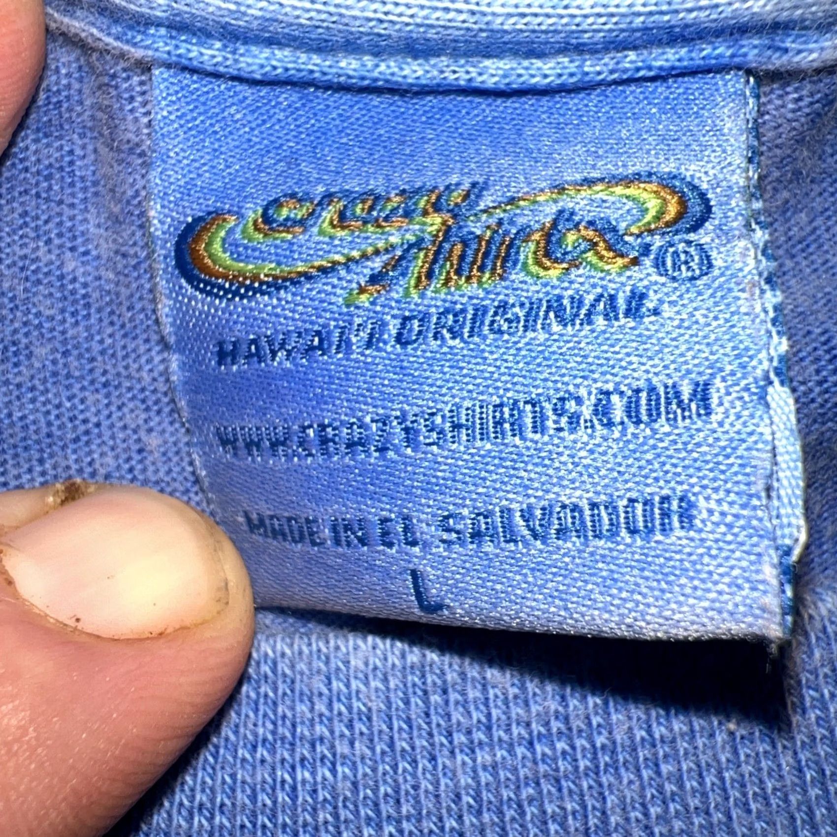 Vintage Hawaii Five-O Crazy Shirts T-Shirt Logo Graphic Print Vintage L Blue Mens Regular Short Sleeve Crew Neck Shirt Size US L / EU 52-54 / 3 - 5 Thumbnail