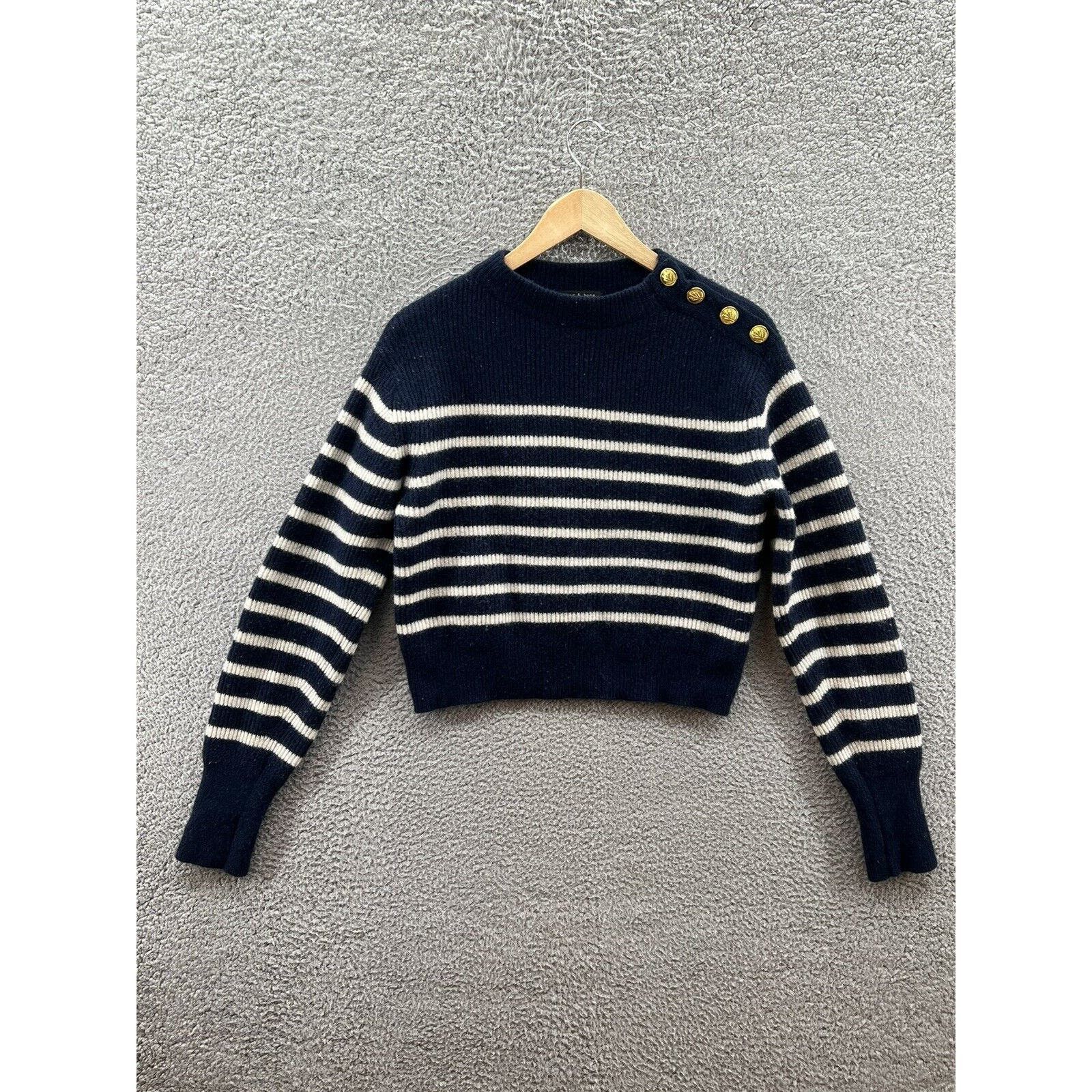 image of Rag Bone Rag & Bone Striped Nancy Sweater Women’S Sz. Small Msrp $395 in Blue, Women's