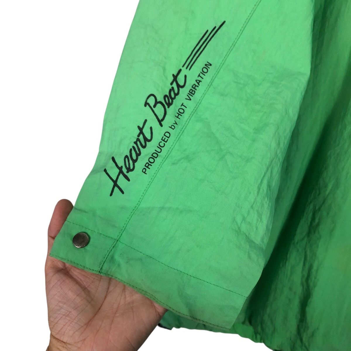 Japanese Brand 80s Heart Beat Club Neon Green Parka Vibration Surf Skate Size US M / EU 48-50 / 2 - 16 Thumbnail