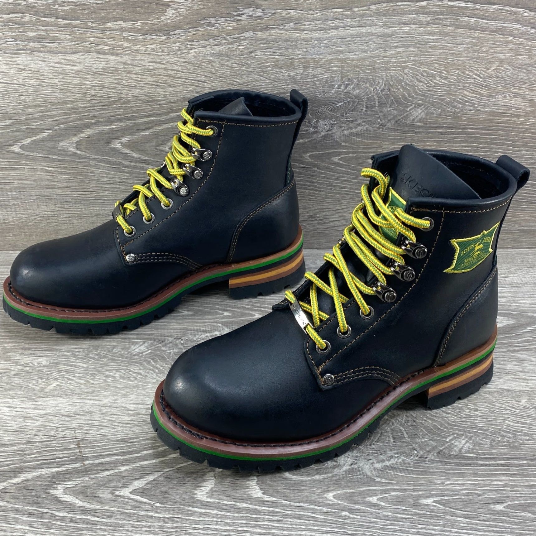 SKECHERS Skechers John Deere Mens 7 Black Leather Cascades Work Boots Lugged Soles NEW Size US 6 / EU 39 - 7 Thumbnail