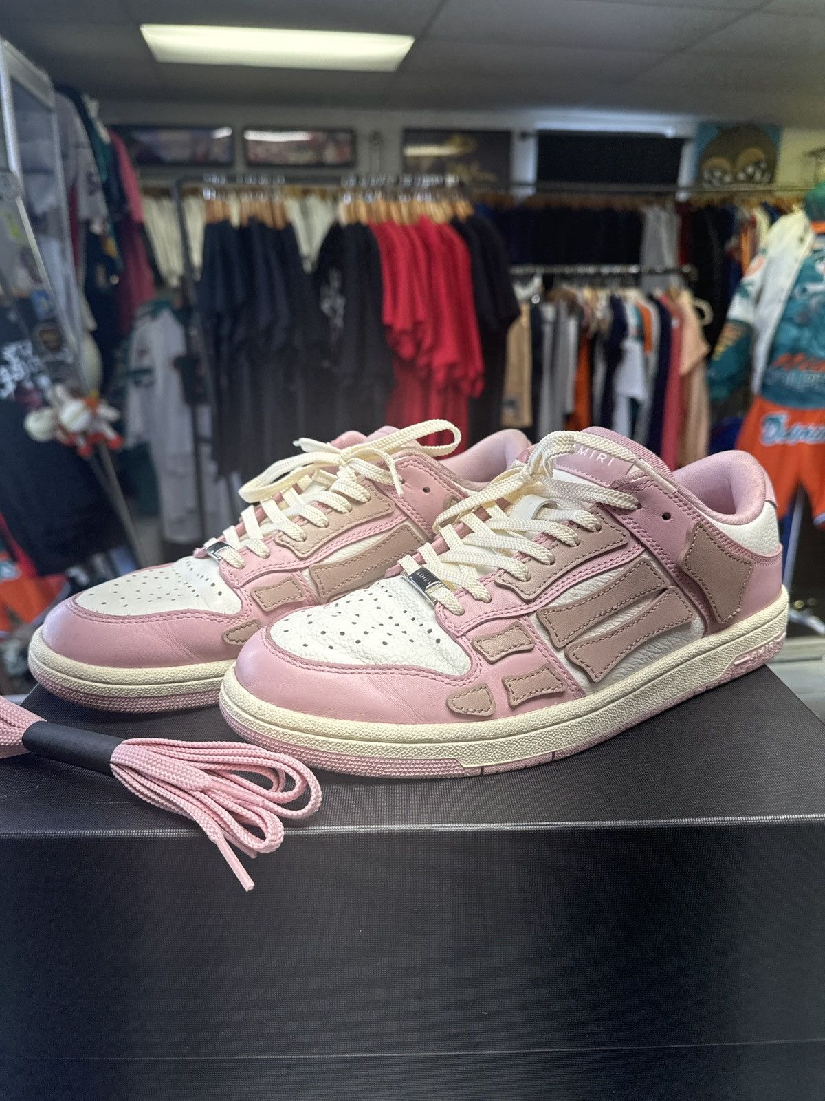 Amiri Amiri Women's Skel Low Top 'Pink White' Leather