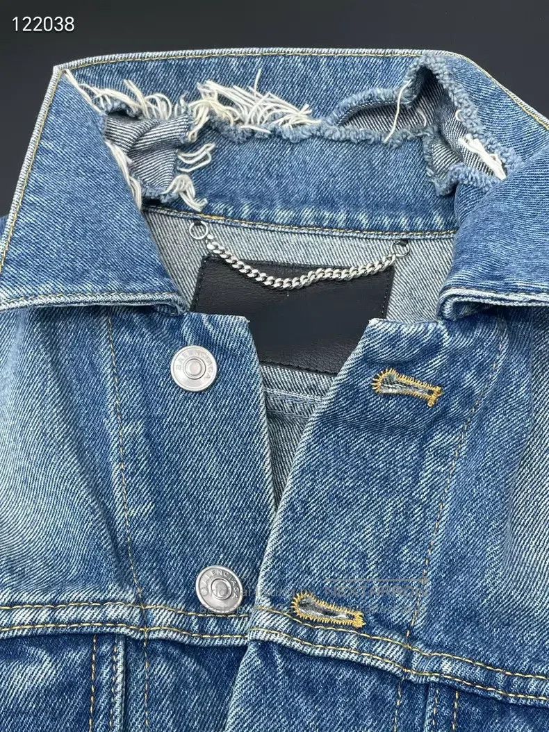 Balenciaga Balenciaga Distressed Embroidered Letter Denim Jacket Size US S / EU 44-46 / 1 - 4 Thumbnail