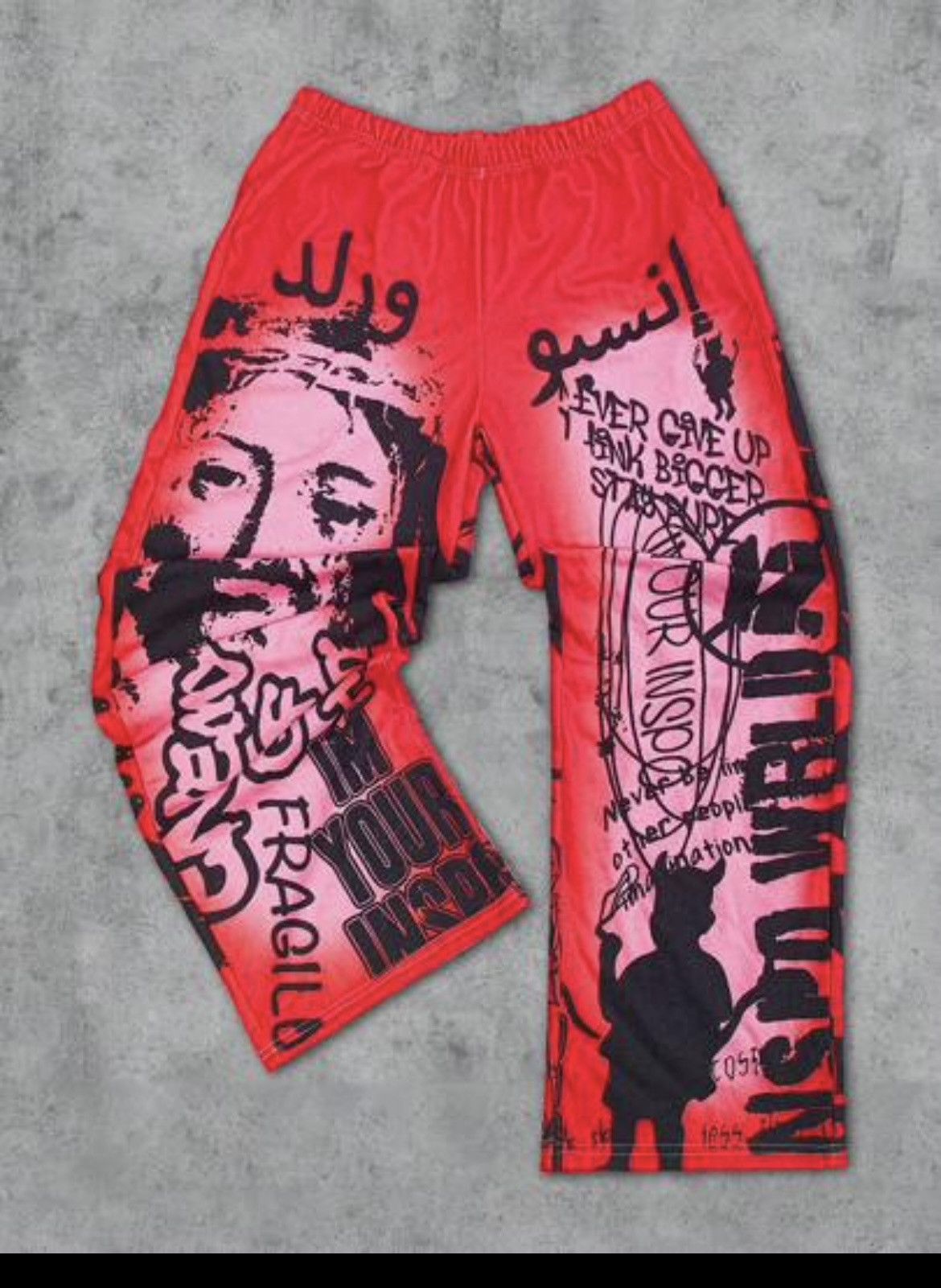 Designer × Vintage Graphic printed Sweatpants Size US 35 - 1 Thumbnail