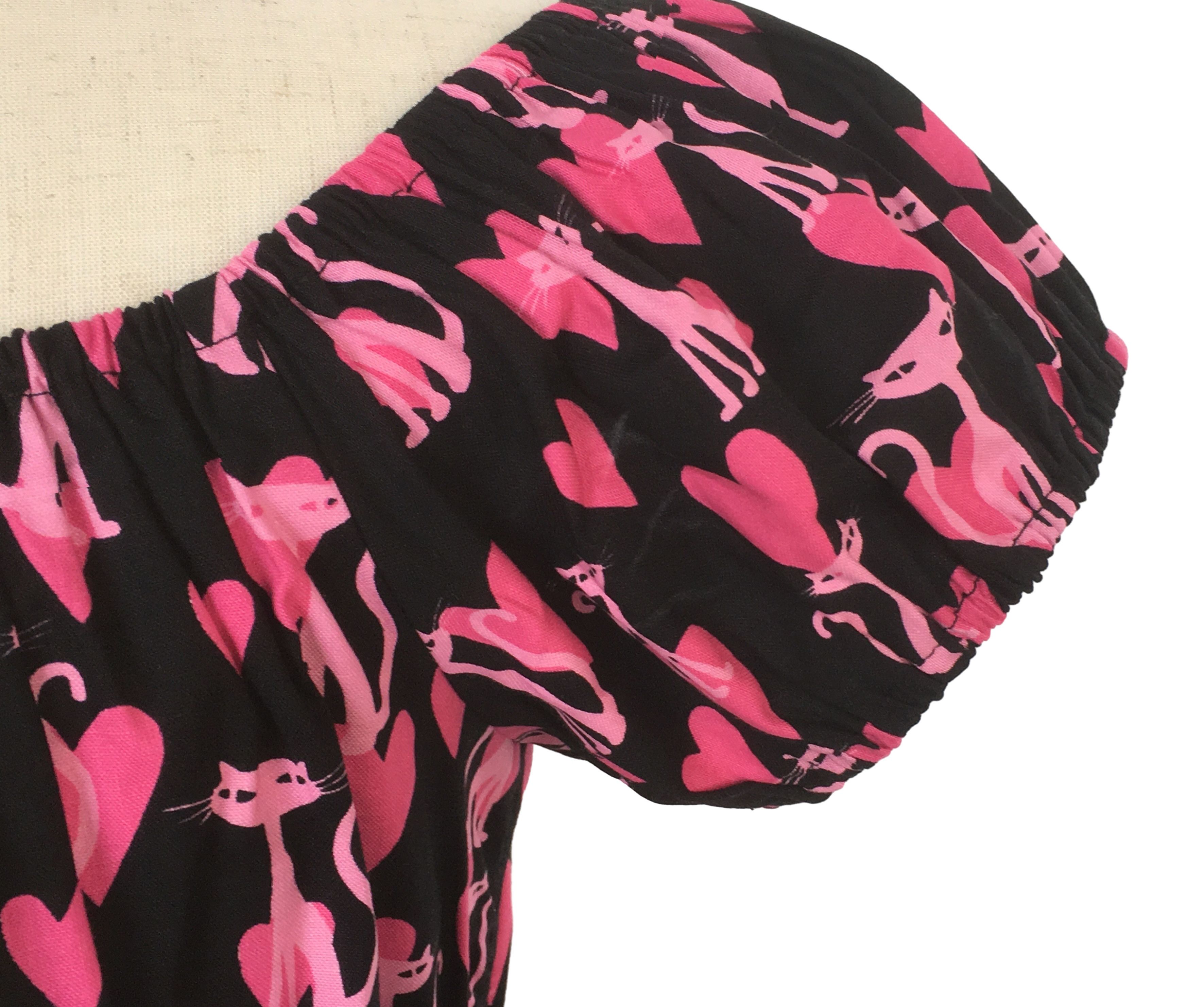 Other Cute cat print blouse cotton women's tops slim fit Size XXL / US 16-18 / IT 52-54 - 3 Thumbnail