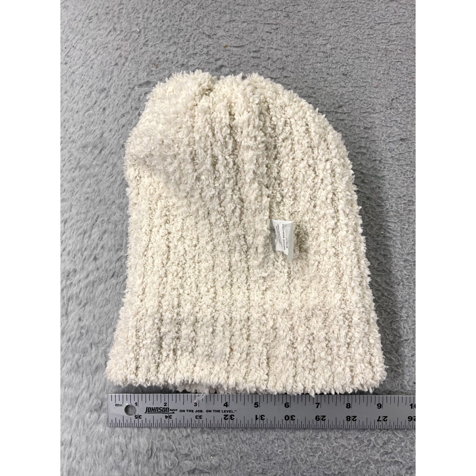 Vintage Beanie Hat Unbranded Beanie Adult One Size White Knit 100% Polyester Faux Fur Pom Winter Ski Womens Size ONE SIZE - 5 Thumbnail