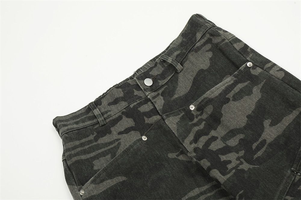 Japanese Brand Men's punk outdoor multi-pocket camouflage cargo jeans y2k Size US 32 / EU 48 - 4 Thumbnail