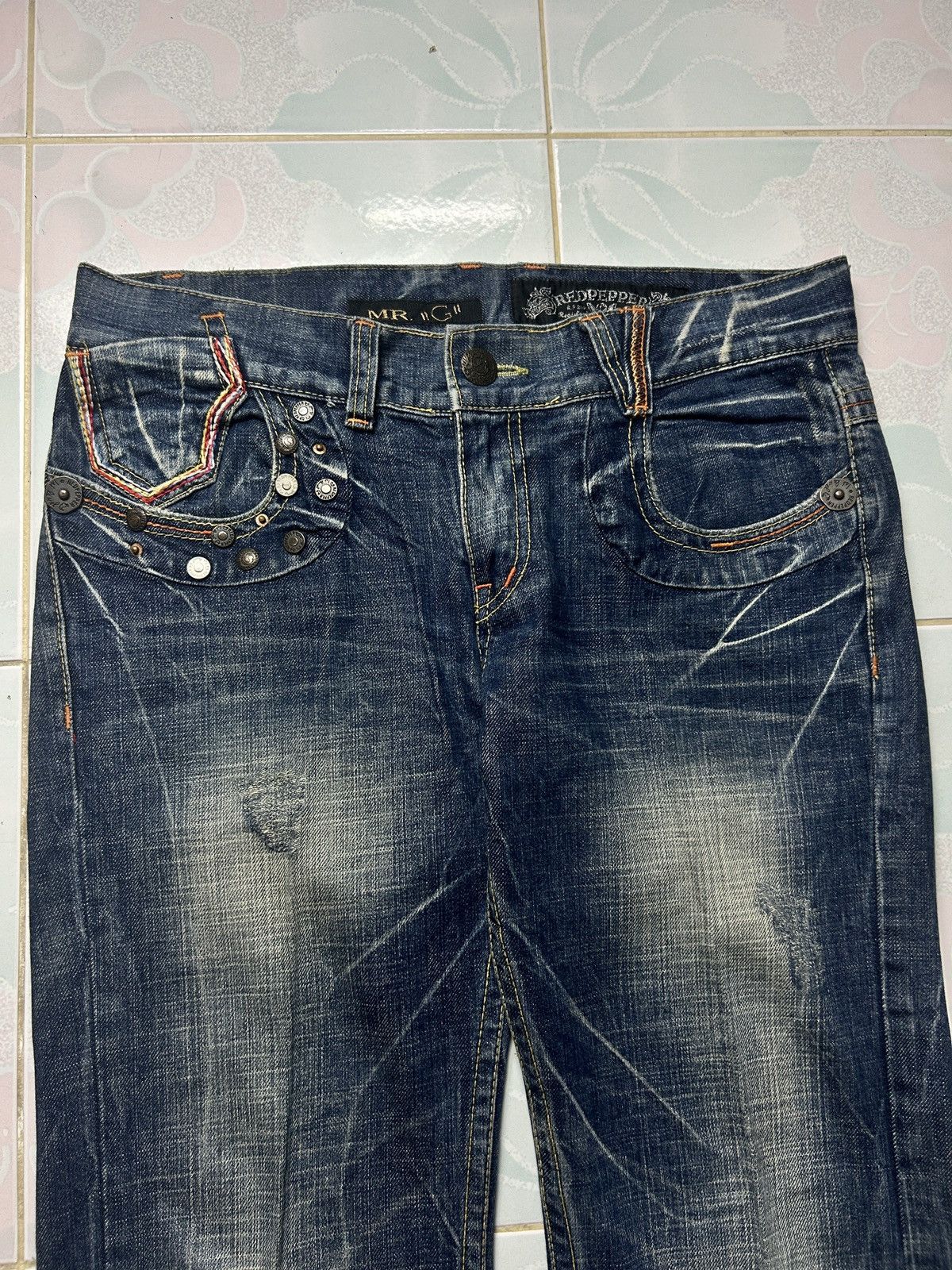 20471120 Vintage Japanese Red Pepper Red Label Denim Jeans Size US 35 - 2 Thumbnail