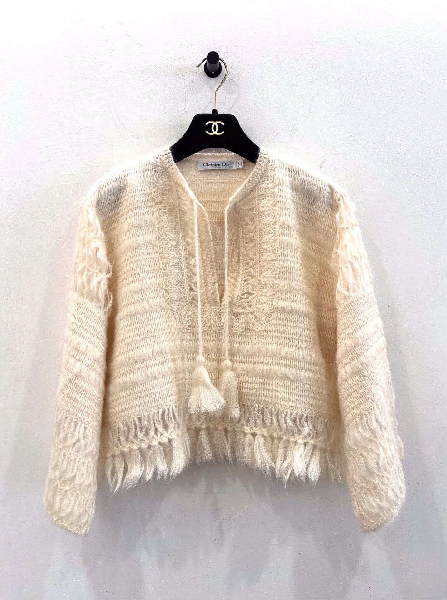 Dior Dior Women's Beige Mohair Fringe Knit Size S / US 4 / IT 40 - 1 Thumbnail
