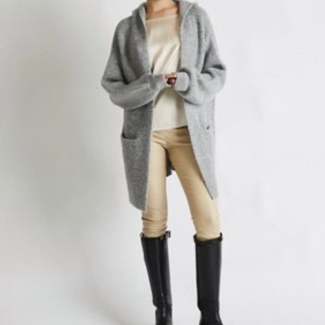 image of Beryll Hooded Cashmere Cardigan in Grey, Women's