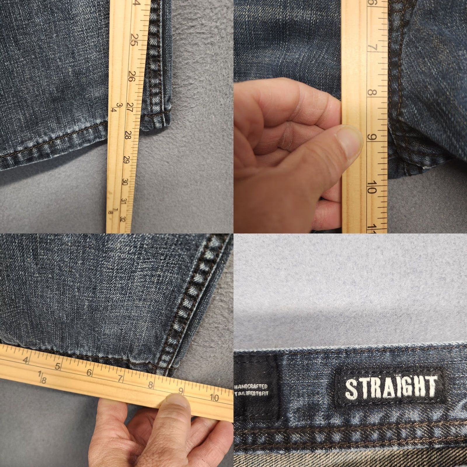 Vintage Seven7 Jeans Mens 34x28 Straight Dark Wash Casual Whiskering Tagged 34x30 Mens Waist 34 Inseam 28 Zip Machine Washable Blue Jeans Size US 34 / EU 50 - 8 Thumbnail